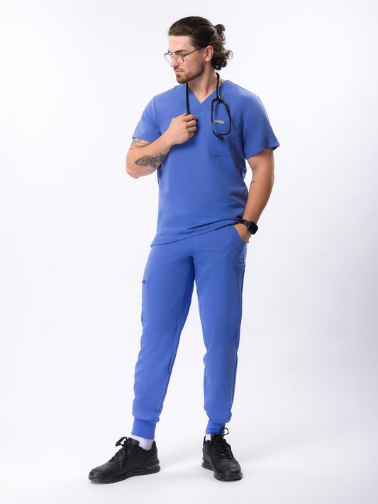 Pantaloni costum medical bărbați Marvin Ceil Blue