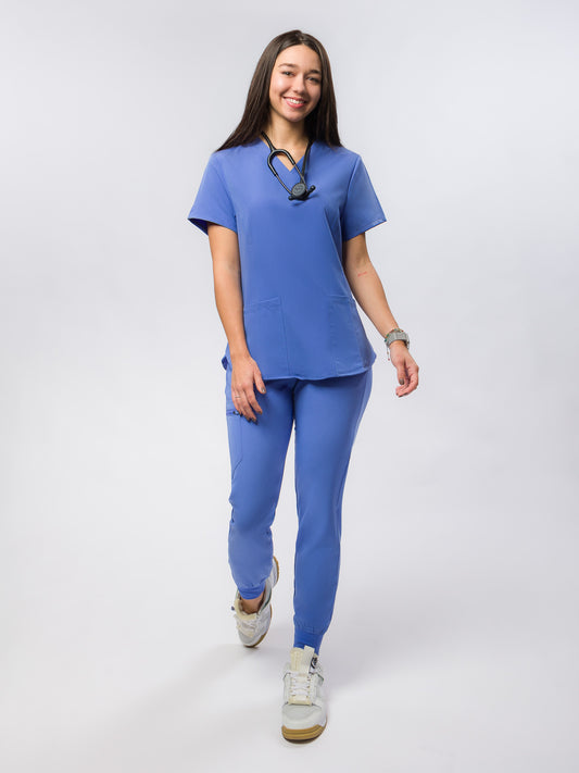 Pantaloni Costum Medical Realiva Ceil Blue